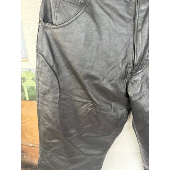 Vintage 90's Bagazio Mens Soft Leather Biker Pants Size 32 - Picture 14 of 16